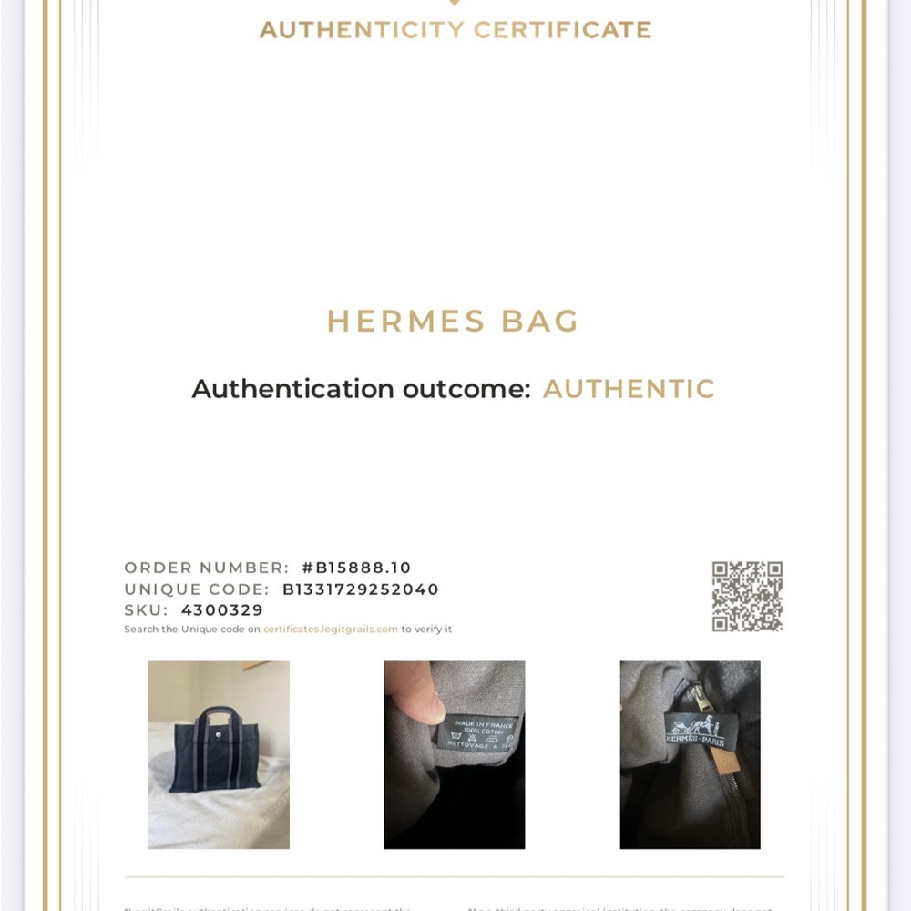 HERMES Black Tote bag. MM size with COA. - Picture 12 of 12